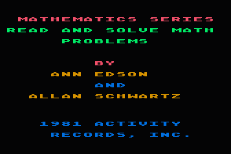Read and Solve Math Problems #1 atari screenshot