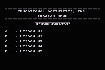 Read and Solve Math Problems #1 atari screenshot
