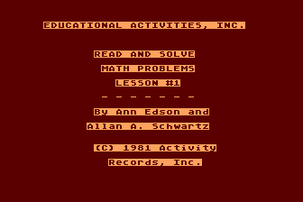 Read and Solve Math Problems #1 atari screenshot
