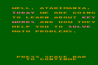 Read and Solve Math Problems #1 atari screenshot