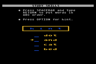 Read and Spell atari screenshot