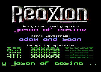Reaxion atari screenshot