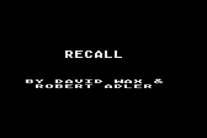 Recall atari screenshot
