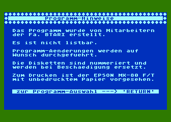 Rechnung atari screenshot