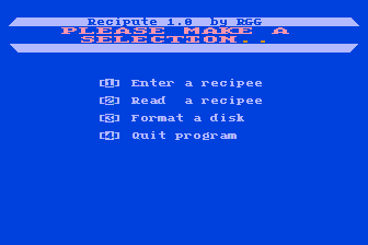 Recipute 1.0 atari screenshot