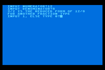 Reducing Simple Fractions atari screenshot