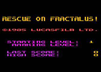 Rescue on Fractalus! atari screenshot