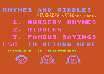 Rhymes and Riddles atari screenshot