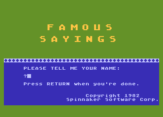 Rhymes and Riddles atari screenshot