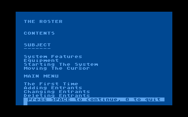 Roster (The) atari screenshot