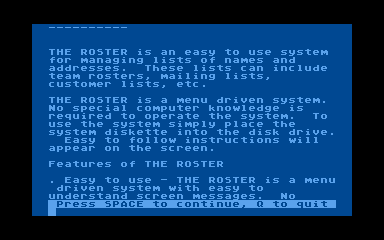 Roster (The) atari screenshot