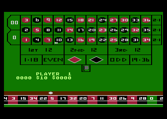 Roulette atari screenshot