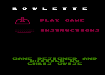 Roulette atari screenshot