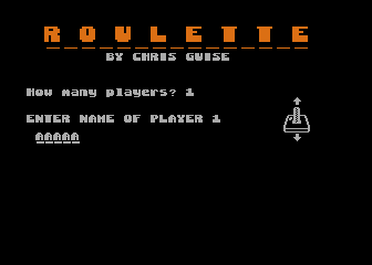 Roulette atari screenshot