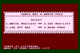 Santa BBS atari screenshot