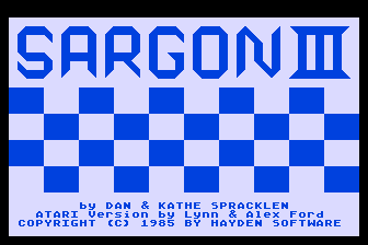Sargon III atari screenshot