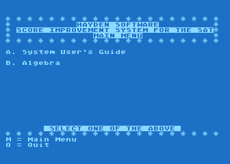 Score Improvement System for the SAT - Algebra atari screenshot
