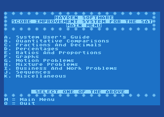 Score Improvement System for the SAT - Quantitative Comparisons and Word Problems atari screenshot