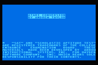 Score Improvement System for the SAT - Vocabulary atari screenshot