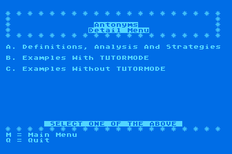 Score Improvement System for the SAT - Vocabulary atari screenshot