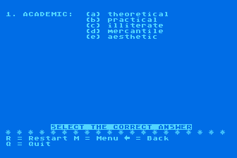 Score Improvement System for the SAT - Vocabulary atari screenshot