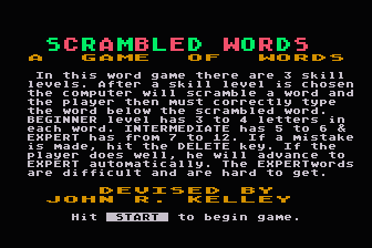 Scrambled Words atari screenshot
