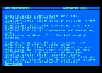 Seastalker atari screenshot