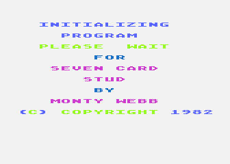 Seven Card Stud atari screenshot