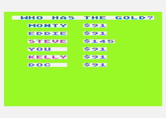 Seven Card Stud atari screenshot