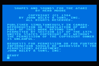 Shapes and Sounds for the Atari atari screenshot