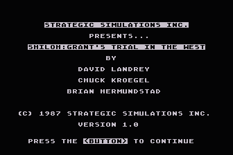 Shiloh - Grant's Trial in the West atari screenshot