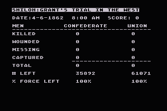 Shiloh - Grant's Trial in the West atari screenshot