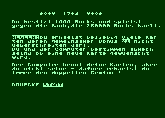 Siebzehn und Vier atari screenshot