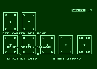 Siebzehn und Vier atari screenshot