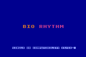 Single / Double Biorhythm Calculations atari screenshot