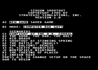 Six-Gun Shootout atari screenshot