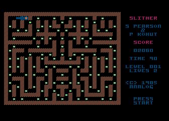 Slither atari screenshot