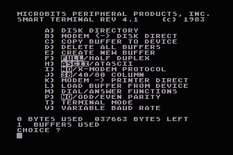 Smart Terminal atari screenshot