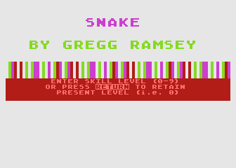 Snake atari screenshot