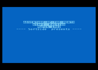 SoftSide Adventure No. 10 - James Brand atari screenshot