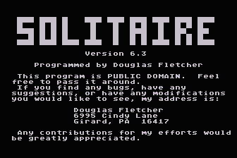 Solitaire atari screenshot