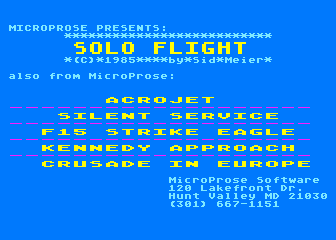 Solo Flight - Second Edition atari screenshot