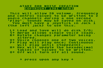 Sound Editor atari screenshot