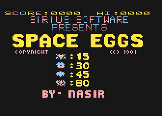 Space Eggs atari screenshot