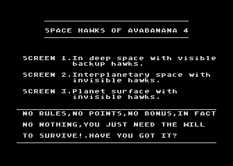 Space Hawks of Avabanana 4 atari screenshot