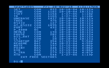 SpartaDOS atari screenshot