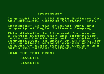 SpeedRead+ atari screenshot