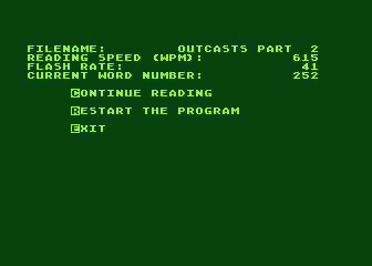 SpeedRead+ atari screenshot