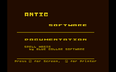 Spell Magic atari screenshot