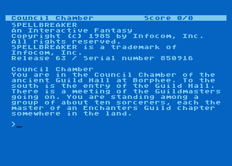 Spellbreaker atari screenshot